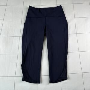 Lululemon Leggings Womens 6 Blue Lean In Crop 17" Athletic Yoga Workout Active